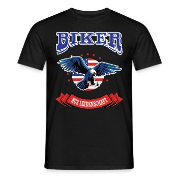 Motorcycle Motorcyclist Biker with passion - Men's T-Shirt - black - Front - AI Model Male 178 light (178cm)