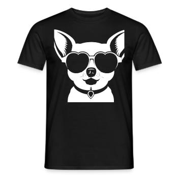 Funny Chihuahua wearing Sunglasses Chihuahuas - Men's T-Shirt - black - Front - AI Model Male 178 light (178cm)