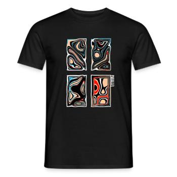 Abstract retro art print - Men's T-Shirt - black - Front - AI Model Male 178 light (178cm)