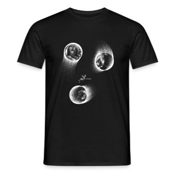 Black monochrome sci-fi graphic with typography - Men's T-Shirt - black - Front - AI Model Male 178 light (178cm)