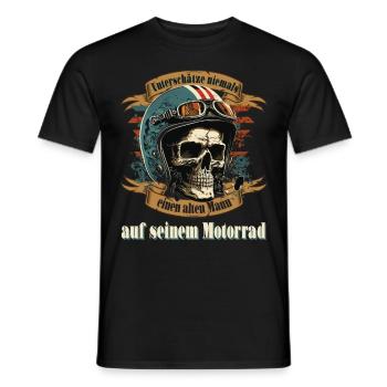 Alter Mann Motorrad Biker Spruch - Männer T-Shirt - Schwarz - Vorne - AI Model Male 178 light (178cm)