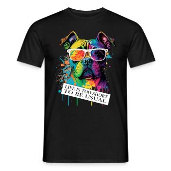 Dicton et attitude ambigus du chien - T-shirt homme - noir - Devant - AI Model Male 178 light (178cm)