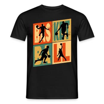 Basket-ball Basket-ball joueur Fan Vintage rétro - T-shirt homme - noir - Devant - AI Model Male 178 light (178cm)