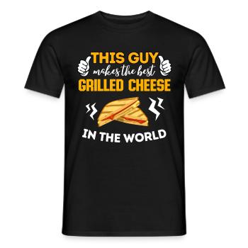 The Best Grilled Cheese Maker in the World Funny - Men's T-Shirt - black - Front - AI Model Male 178 light (178cm)