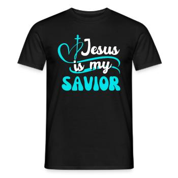 Jesus Ist Mein Erlöser - Bibel Christlicher Glaube - Männer T-Shirt - Schwarz - Vorne - AI Model Male 178 light (178cm)