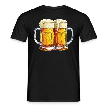 Chope à bière Chopes à bière Verres à bière Bière Alcool Alcool - T-shirt homme - noir - Devant - AI Model Male 178 light (178cm)
