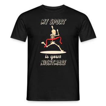 Funny Marathon Saying Marathon Runner Athlete - Men's T-Shirt - black - Front - AI Model Male 178 light (178cm)