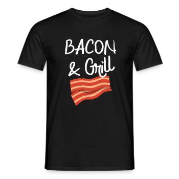 Bacon & Grill Fun Breakfast Bacon Lovers - Men's T-Shirt - black - Front - AI Model Male 178 light (178cm)