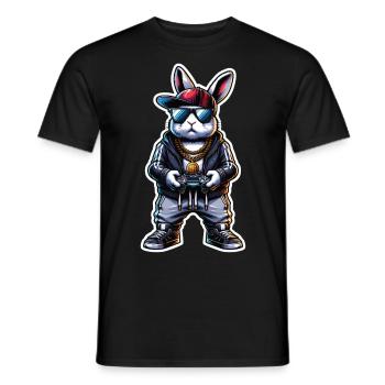 Gamer Easter Bunny for Nerds and Gamers - Men's T-Shirt - black - Front - AI Model Male 178 light (178cm)