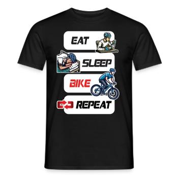Eat Sleep Bike Repeat Fahrrad & MTB Spruch - Männer T-Shirt - Schwarz - Vorne - AI Model Male 178 light (178cm)