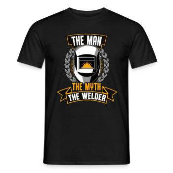 Der Mann Der Mythos Der Schweißer Stahlarbeiter - Männer T-Shirt - Schwarz - Vorne - AI Model Male 178 light (178cm)