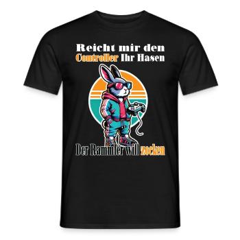 Reicht mit den Controller Hase zocken - Männer T-Shirt - Schwarz - Vorne - AI Model Male 178 light (178cm)