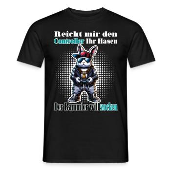 Reicht mit den Controller Hase zocken - Männer T-Shirt - Schwarz - Vorne - AI Model Male 178 light (178cm)