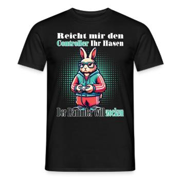 Reicht mit den Controller Hase zocken - Männer T-Shirt - Schwarz - Vorne - AI Model Male 178 light (178cm)