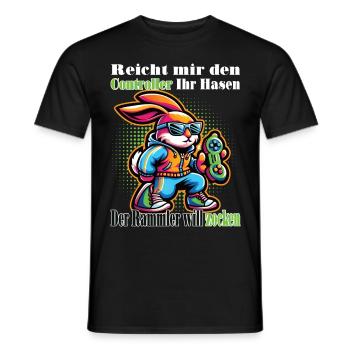 Reicht mit den Controller Hase zocken - Männer T-Shirt - Schwarz - Vorne - AI Model Male 178 light (178cm)