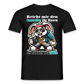 Reicht mit den Controller Hase zocken - Männer T-Shirt - Schwarz - Vorne - AI Model Male 178 light (178cm)