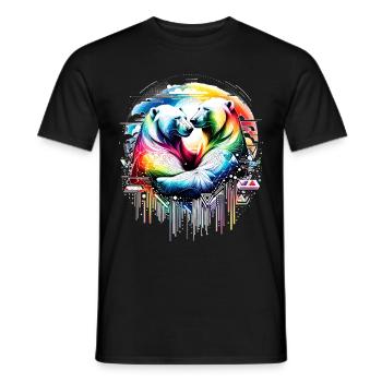 Polarzauber - Farbenspiel der Liebe - Männer T-Shirt - Schwarz - Vorne - AI Model Male 178 light (178cm)