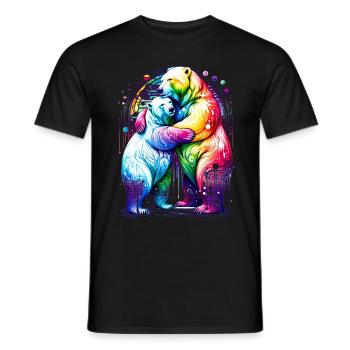 Bärenliebe - Farben des Stolzes - Männer T-Shirt - Schwarz - Vorne - AI Model Male 178 light (178cm)