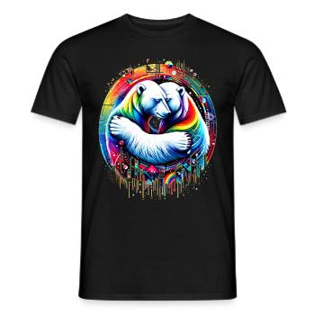 Umarmung im Farbenspiel - Embrace in Colors - Männer T-Shirt - Schwarz - Vorne - AI Model Male 178 light (178cm)