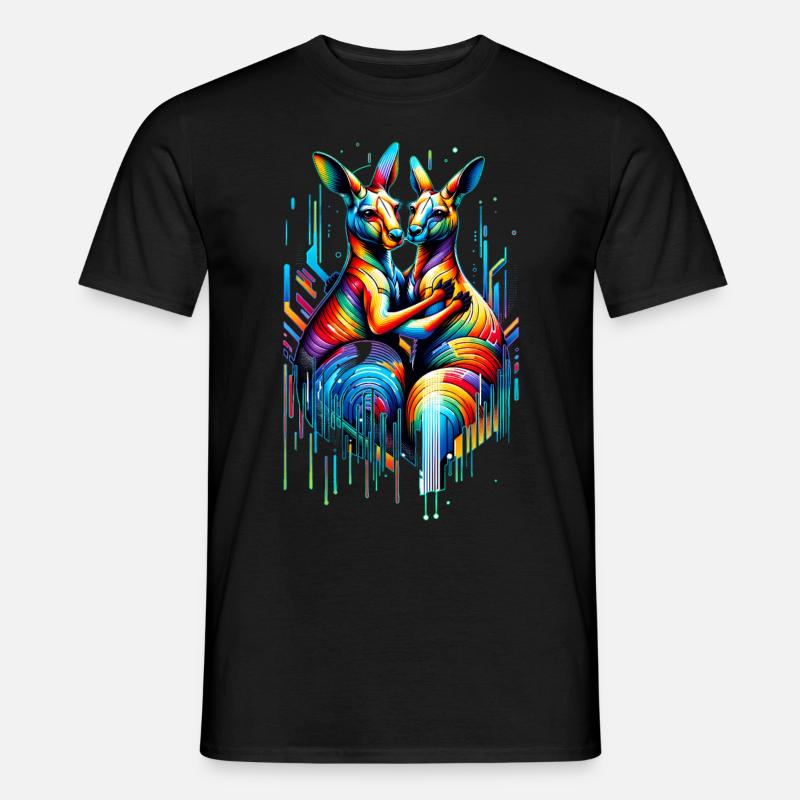 Känguru Connection - Farbentanz - Männer T-Shirt - Schwarz