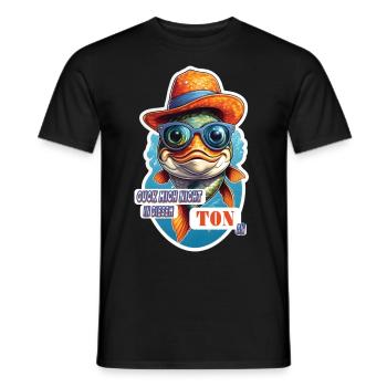 Lustiger Koi Karpfen Fisch mit Spruch - Männer T-Shirt - Schwarz - Vorne - AI Model Male 178 light (178cm)