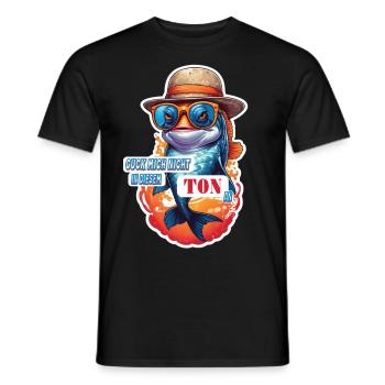 Lustiger Koi Karpfen Fisch mit Spruch - Männer T-Shirt - Schwarz - Vorne - AI Model Male 178 light (178cm)