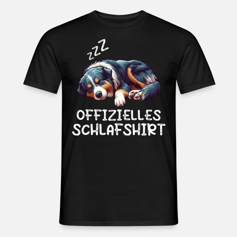 Offizielles Schlafshirt Australian Shepherd Aussie - Männer T-Shirt - Schwarz