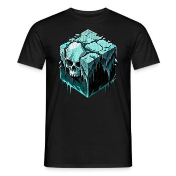 Ice-cube Skull // Skull FS0200 - Men's T-Shirt - black - Front - AI Model Male 178 light (178cm)