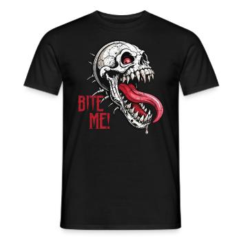 Mordez-moi ! Crâne // Protest Totenkopf FS0207 - T-shirt homme - noir - Devant - AI Model Male 178 light (178cm)