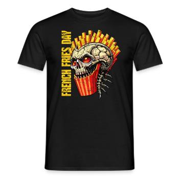 French Fries Skull // Totenkopf Pommes FS0211 - T-shirt homme - noir - Devant - AI Model Male 178 light (178cm)