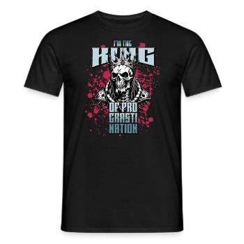 König der Prokrastination Skull / Totenkopf FS0214 - Männer T-Shirt - Schwarz - Vorne - AI Model Male 178 light (178cm)