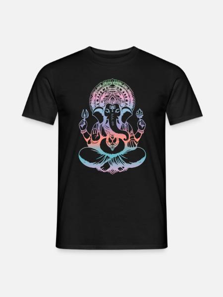 Ganesh Hindu Gott Ganesha Elefant Spirituell - Männer T-Shirt - Schwarz