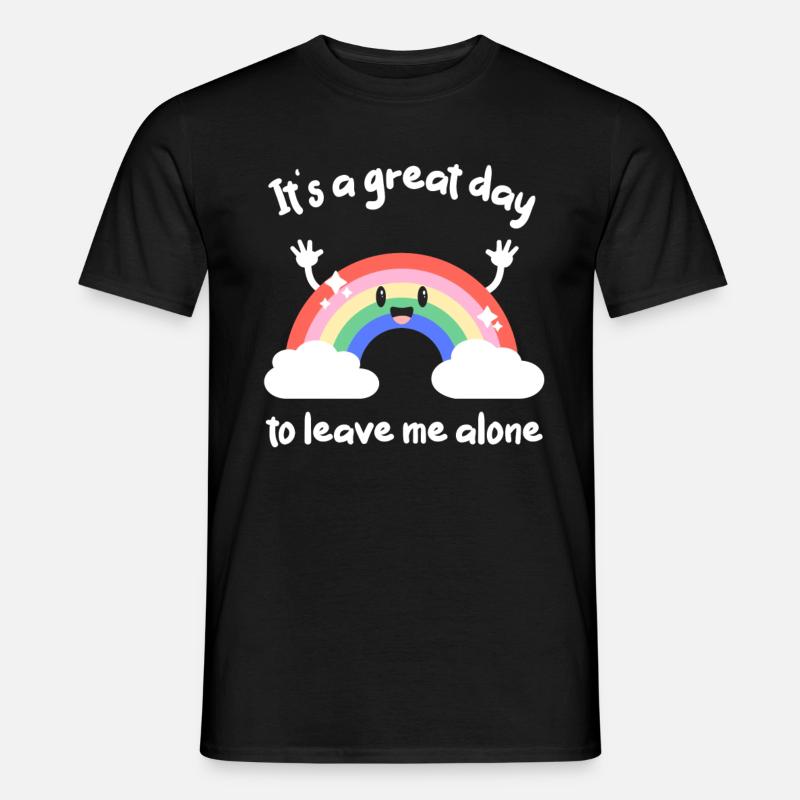 Kawaii Regenbogen Sarkasmus Antisozialer Humor - Männer T-Shirt - Schwarz