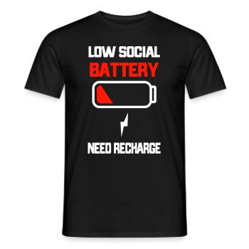 Social Battery Empty Introvert - Men's T-Shirt - black - Front - AI Model Male 178 light (178cm)
