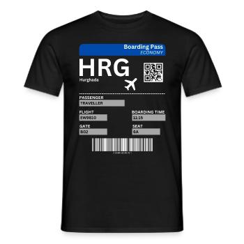 Hurghada Egypt Flight Ticket Holiday Idea - Men's T-Shirt - black - Front - AI Model Male 178 light (178cm)