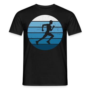 Fitness Herren Cross Country Running Laufen - Männer T-Shirt - Schwarz - Vorne - AI Model Male 178 light (178cm)
