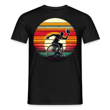 Basketball en fauteuil roulant - T-shirt homme - noir - Devant - AI Model Male 178 light (178cm)