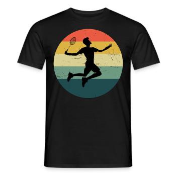Men's Women's Badminton Badminton Badminton Player - Men's T-Shirt - black - Front - AI Model Male 178 light (178cm)