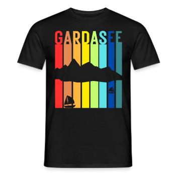 Gardasee Vintage Lago Di Garda Italien Urlaub - Männer T-Shirt - Schwarz - Vorne - AI Model Male 178 light (178cm)