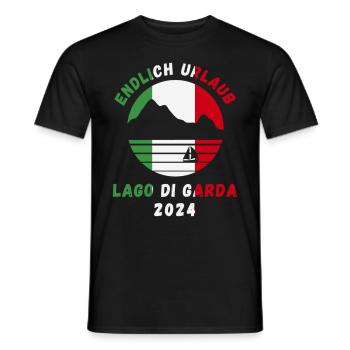 Gardasee Urlaub 2024 Lago Di Garda Italien Idee - Männer T-Shirt - Schwarz - Vorne - AI Model Male 178 light (178cm)