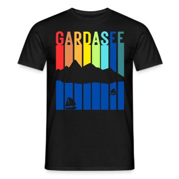 Gardasee Vintage Lago Di Garda Italien Urlaub - Männer T-Shirt - Schwarz - Vorne - AI Model Male 178 light (178cm)