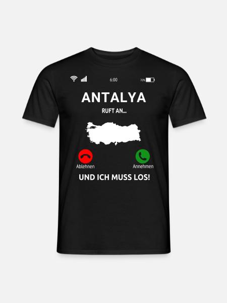 Antalya Urlaub Türkei Idee - Männer T-Shirt - Schwarz