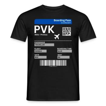 Carte d’embarquement Preveza Aktio Grèce Vacances - T-shirt homme - noir - Devant - AI Model Male 178 light (178cm)