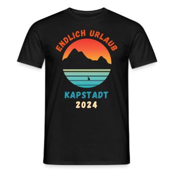 Kapstadt Urlaub 2024 Südafrika Cape Town Urlaub - Männer T-Shirt - Schwarz - Vorne - AI Model Male 178 light (178cm)