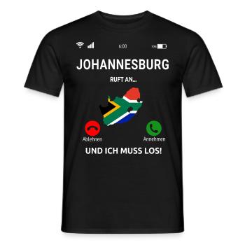 Johannesburg Ruft An Südafrika Urlaub Idee - Männer T-Shirt - Schwarz - Vorne - AI Model Male 178 light (178cm)