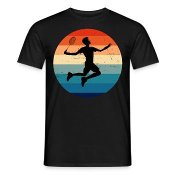 Badminton players Badminton men badminton - Men's T-Shirt - black - Front - AI Model Male 178 light (178cm)