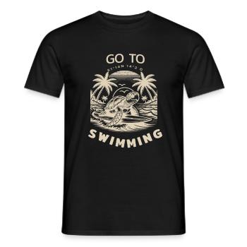 Tortue nageuse - T-shirt homme - noir - Devant - AI Model Male 178 light (178cm)