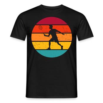 Women's Badminton Players Squash Badminton Men - Men's T-Shirt - black - Front - AI Model Male 178 light (178cm)