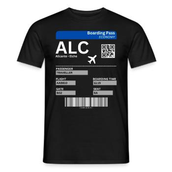 Alicante Flugticket Spanien Urlaub Idee - Männer T-Shirt - Schwarz - Vorne - AI Model Male 178 light (178cm)