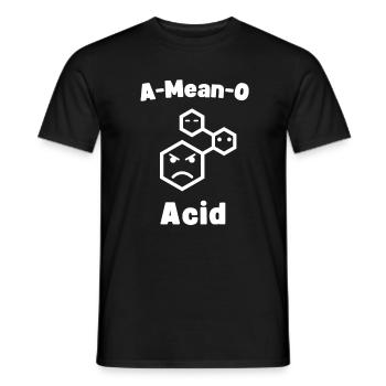 A-Mean-O Acid Funny Chemistry Teacher Chemist - Men's T-Shirt - black - Front - AI Model Male 178 light (178cm)